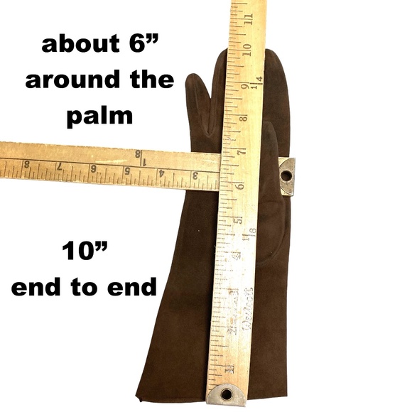 gloves 6.5 brown suede vintage UN-lined Gazella Italy very soft - Picture 5 of 6